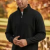 mens-Long-Sleeve-Fleece-Quarter-zip-Caviar mens Long Sleeve Fleece Quarter zip Caviar