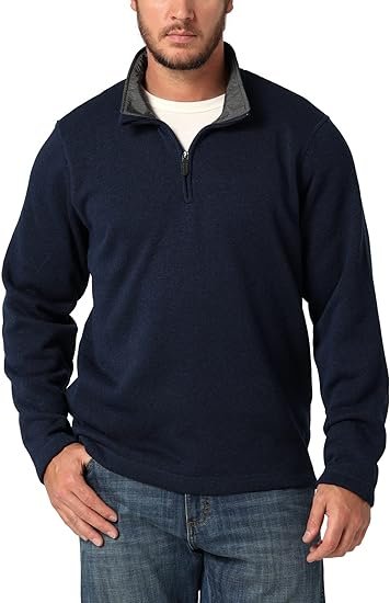 mens-Long-Sleeve-Fleece-Quarter-zip mens Long Sleeve Fleece Quarter zip Mood Indigo