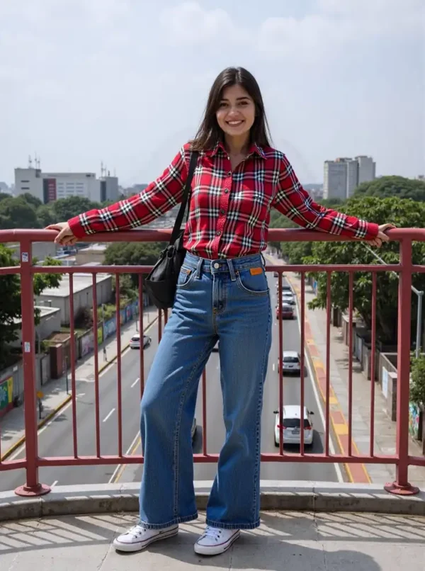 sparking-plaid-shirt-jacket-02 Close-up of 65% cotton 35% polyester fabric texture - vintage striped shirt material detail