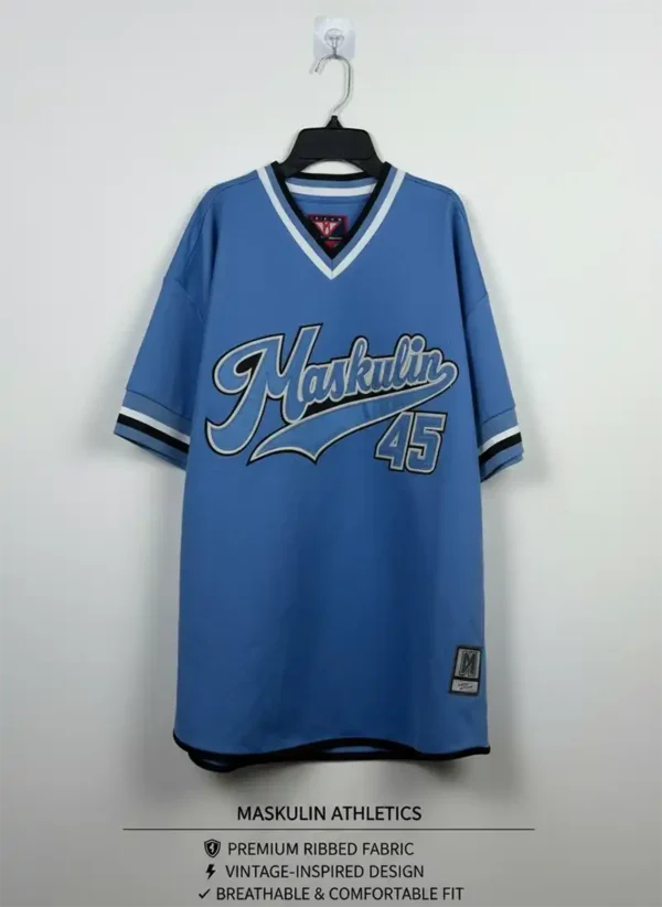 sport t-shirt front view showing breathable fabric and classic v-neck style